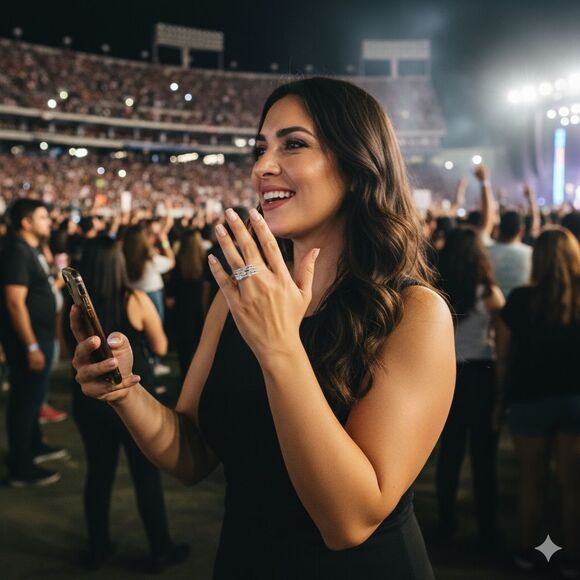 Vintage Silver Tone Multi Row Rhinestone Ring Modernist Statement Cocktail 1980s - Picture 2 of 7